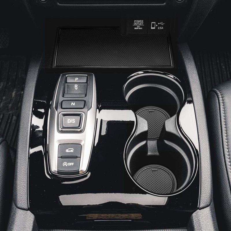 Auovo Anti Dust Door Mats for Honda Passport Accessories 2019-2023 Interior Custom Fit Door Compartment Cup Holder Center Console Mats Inserts (28pcs/Set) (Black Trim) - Image 1